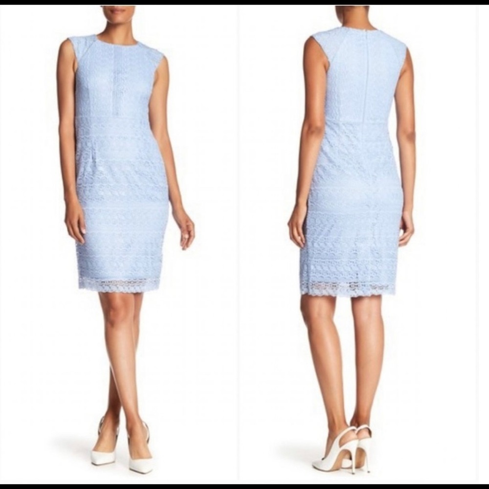 Tahari Blue Lace Dress